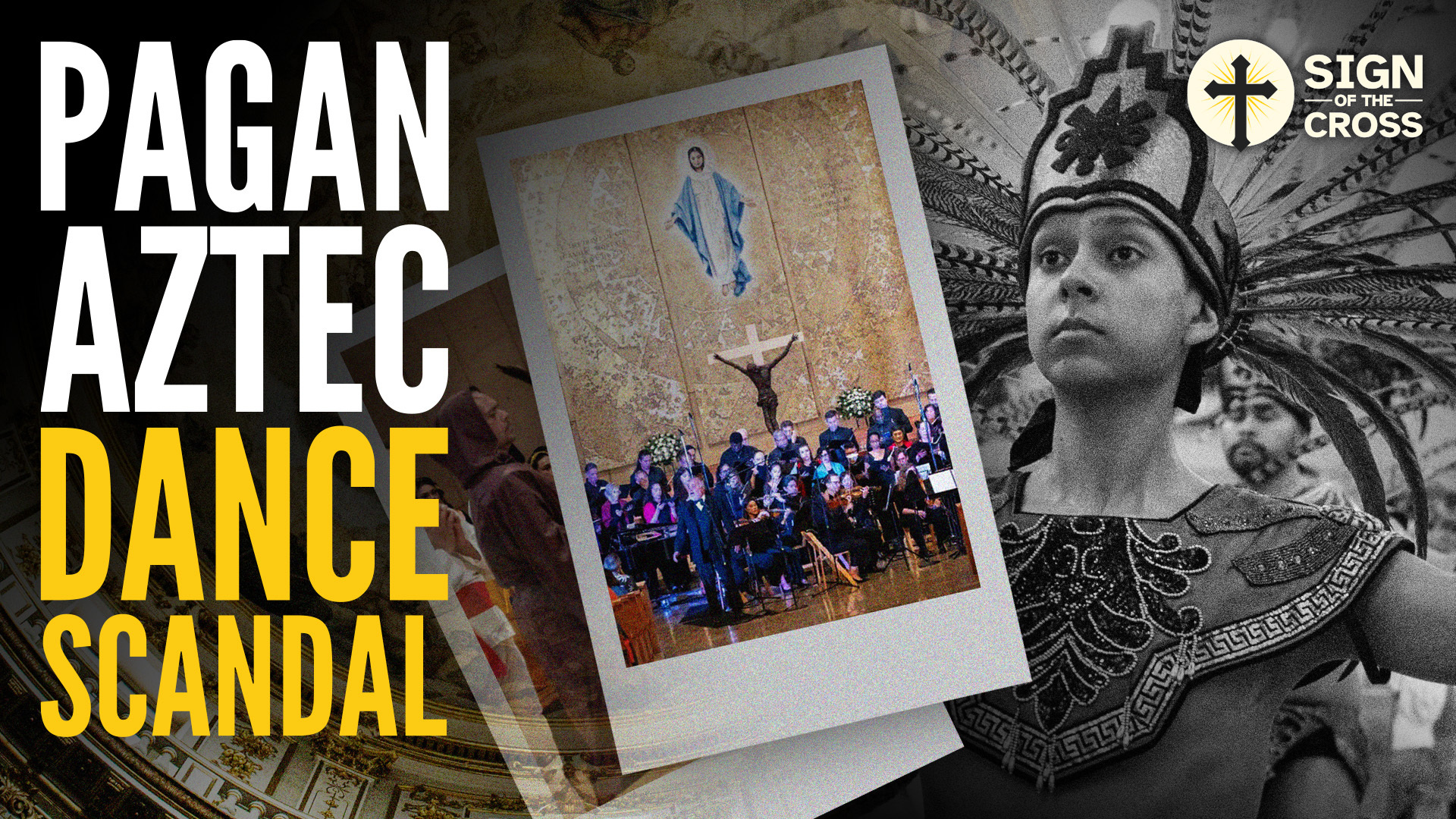 Dança guerreira asteca pagã invade santuário de catedral católica em Los Angeles