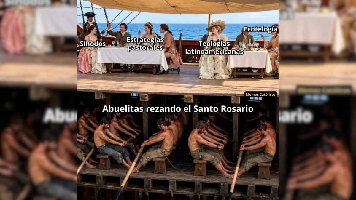 Abuelas remam com os mistérios de Cristo enquanto o Sínodo brinda no convés