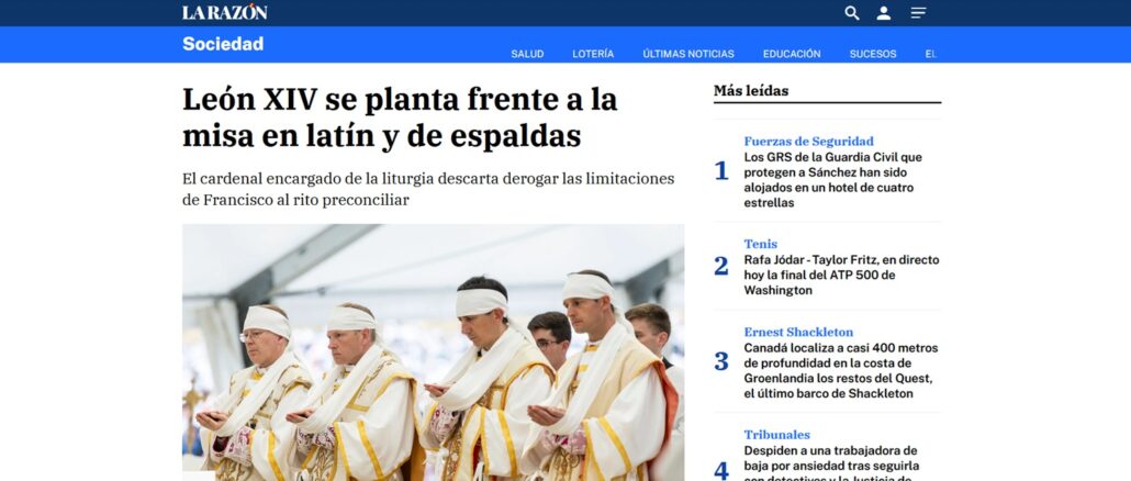 "Cardeal" Roche afirma que Leão XIV manterá linha de Francisco sobre liturgia tradicional